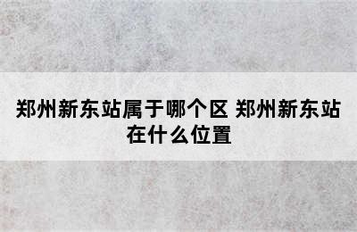 郑州新东站属于哪个区 郑州新东站在什么位置